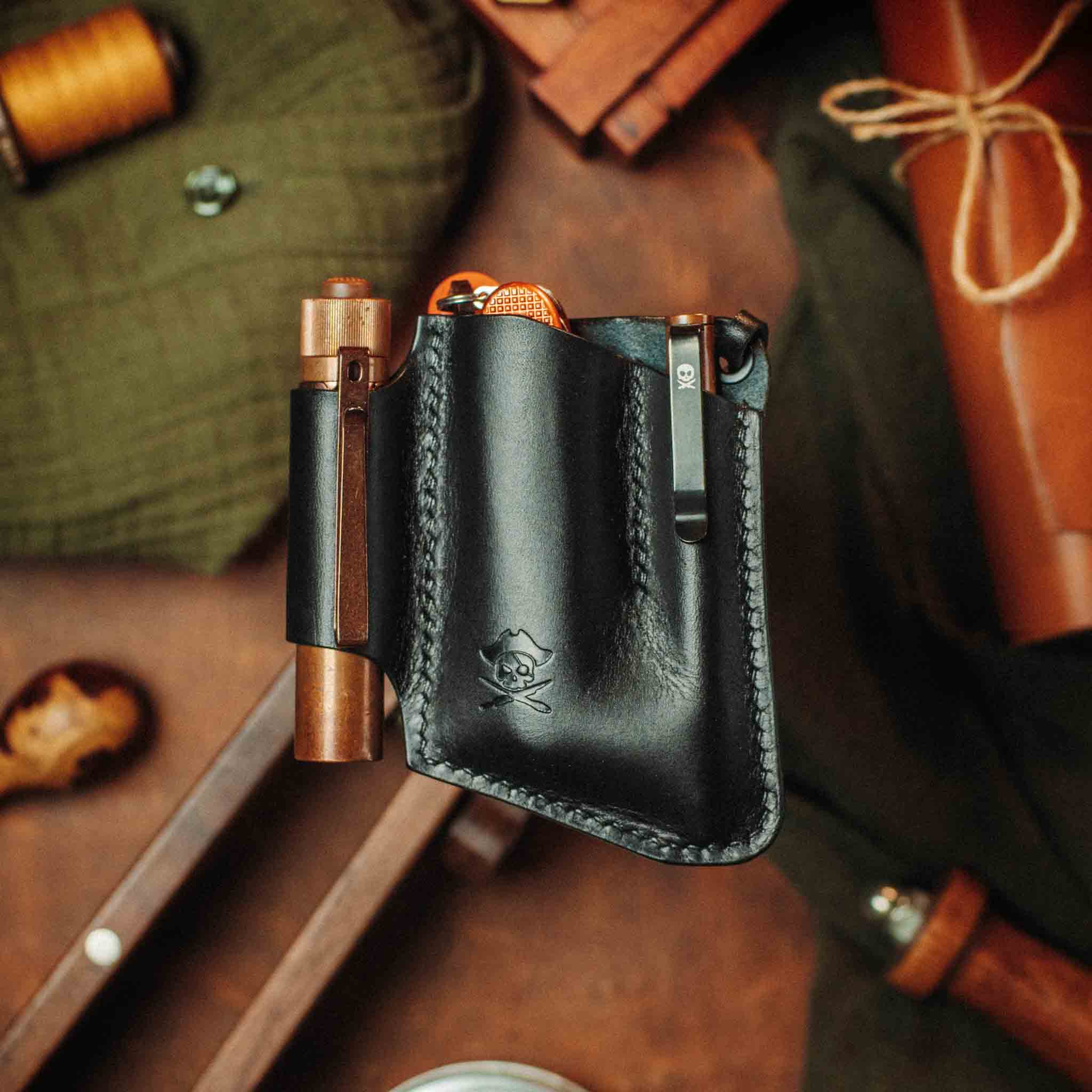 EDC Pocket Organizer - First Mate v3 | Leather Pocket Carrier Pirate Goods