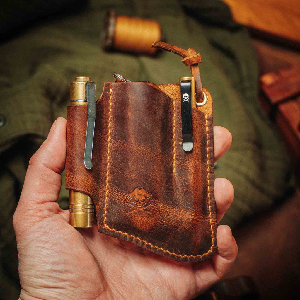EDC Pocket Organizer - First Mate v3 | Leather Pocket Carrier Pirate Goods