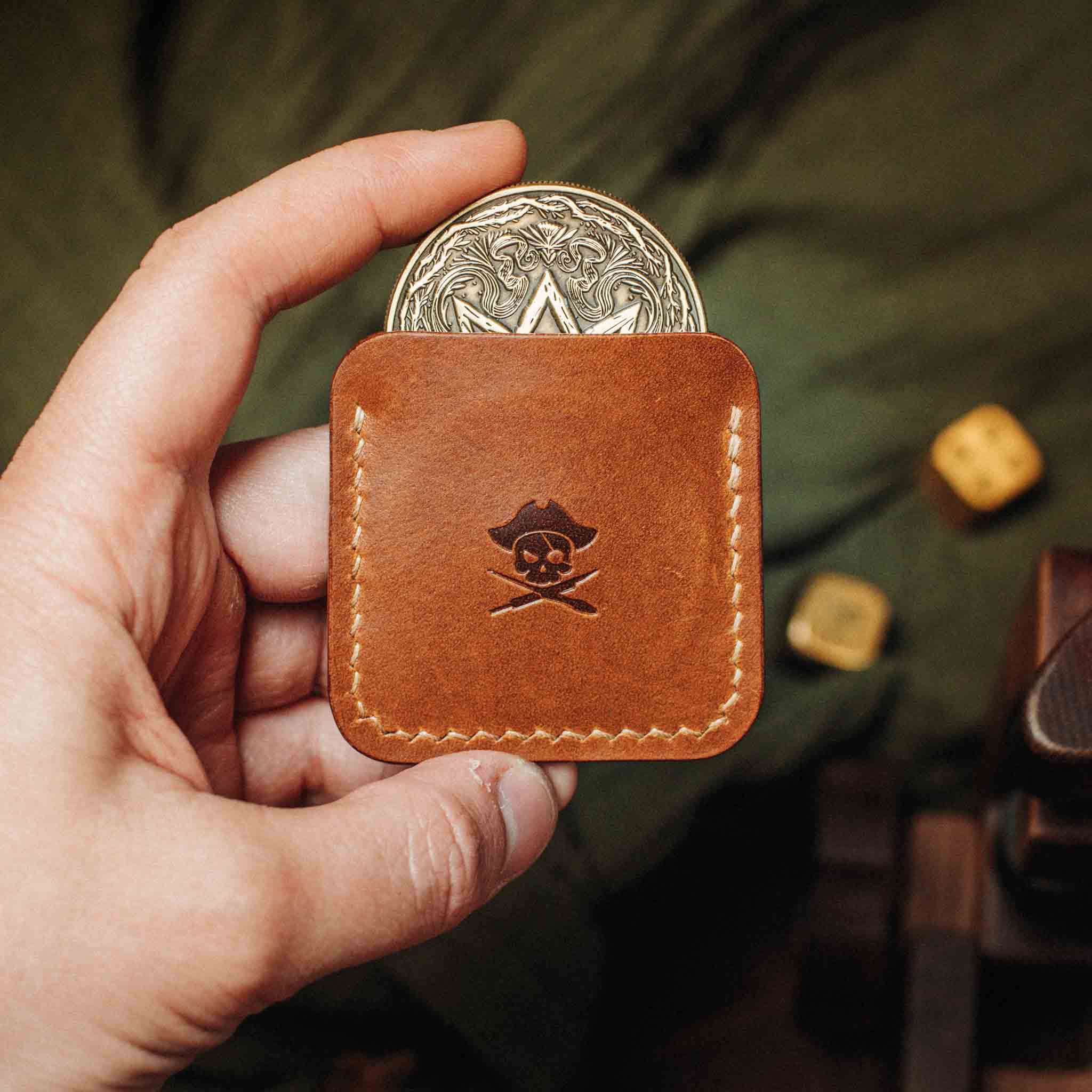 Challenge Coin Holder - Peso Pocket v3 | Leather Coin Case | Handcrafted EDC Pirate Goods