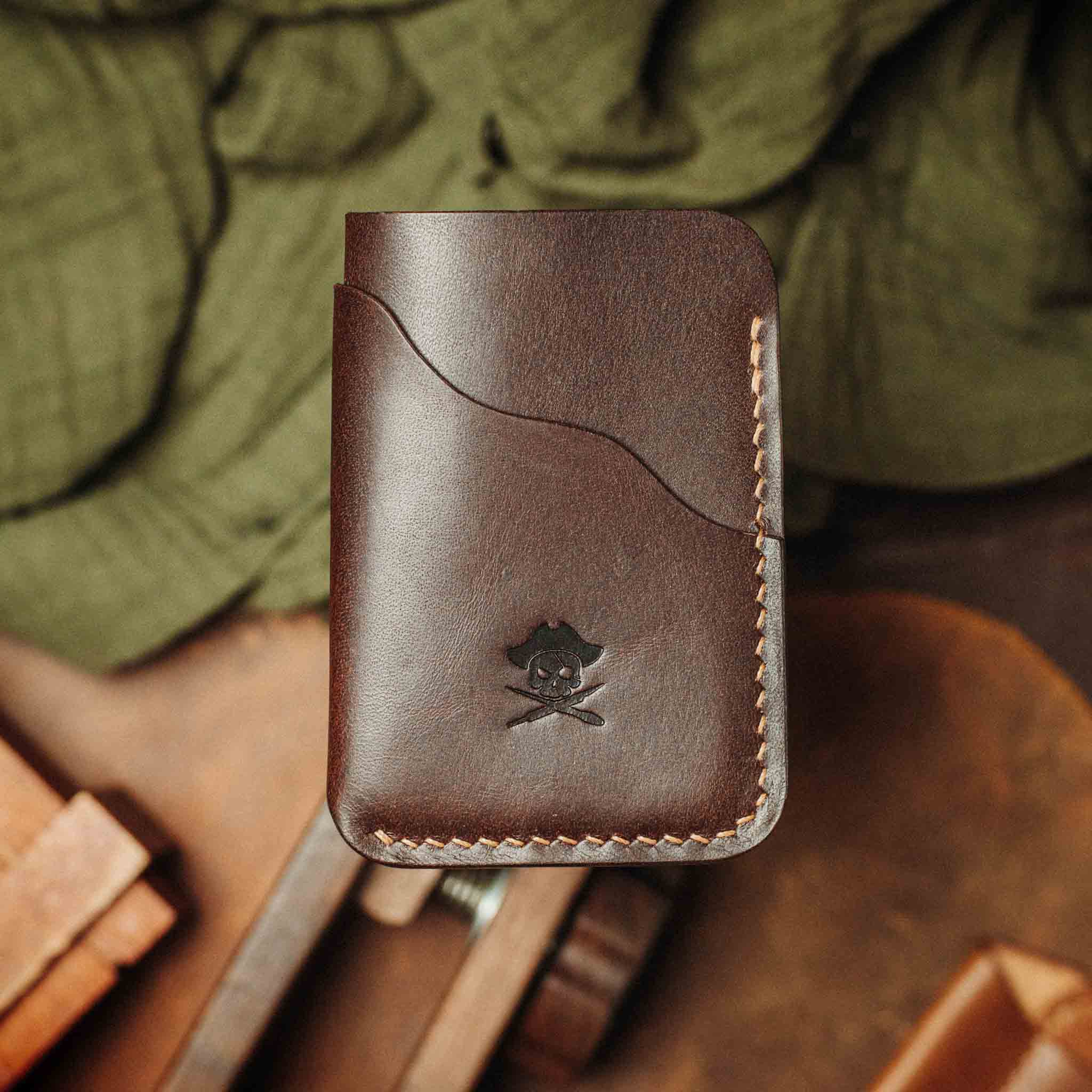 Slim Card Holder - Venturer v2 | Minimalist Leather Wallet | EDC Pirate Goods