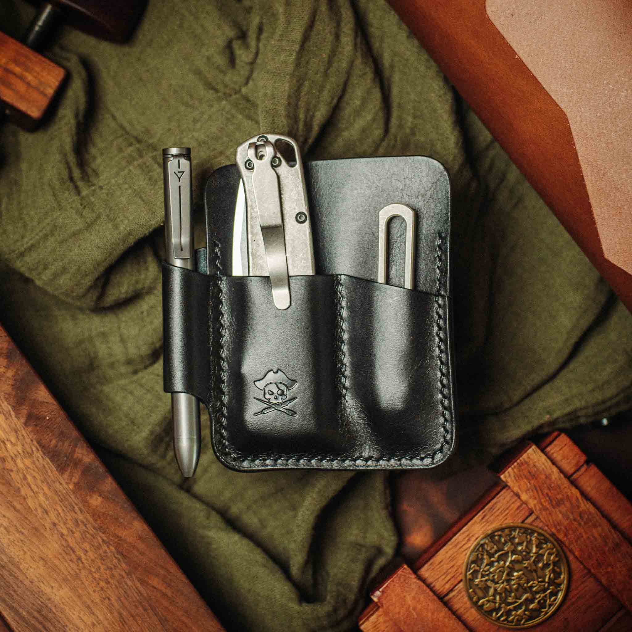 EDC Pocket Organizer - First Mate | Leather Pocket Carrier Pirate Goods