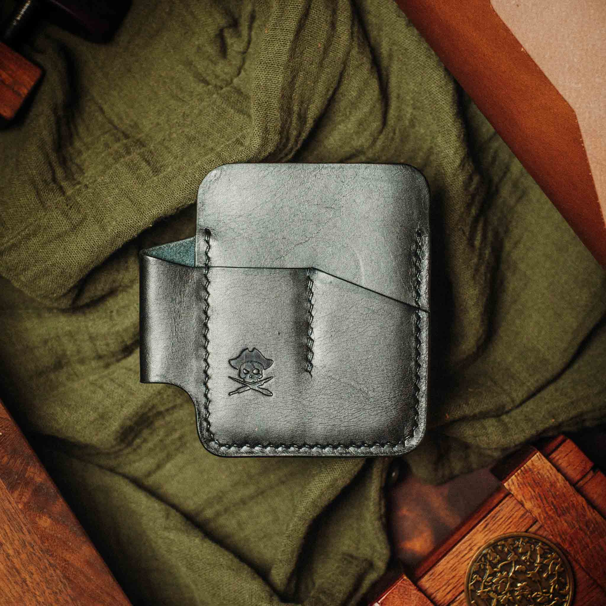 Small Pocket Organizer - First Mate Mini | Leather Pocket Slip | Handcrafted Everyday Carry Pirate Goods