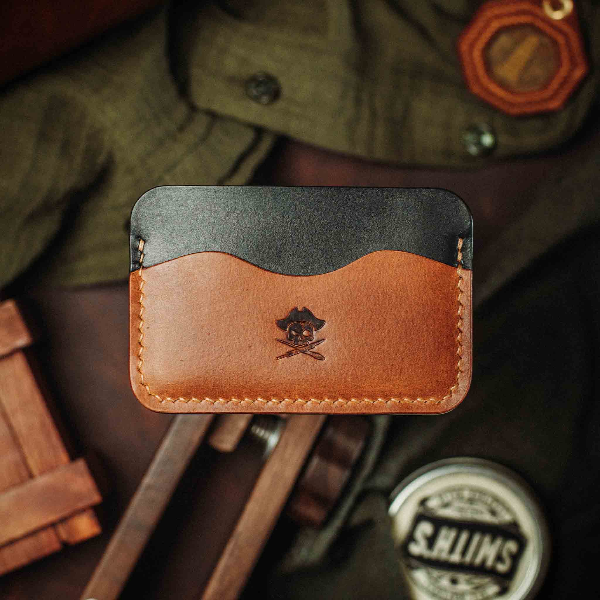 Minimalist Wallet - Drunken Boatswain v2 | Slim Leather | EDC Pirate Goods
