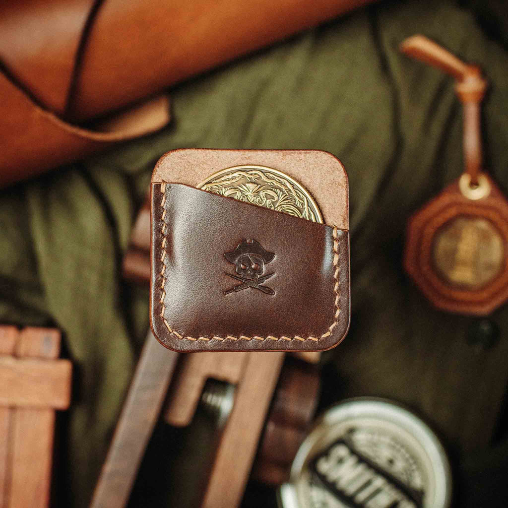 Challenge Coin Holder - Peso Pocket | Coin Case | Handcrafted Leather Pirate Goods