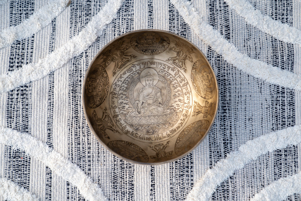 Root Chakra Medicine Buddha Art Bowl in C Sukha Sound Healing & Singing Bowls