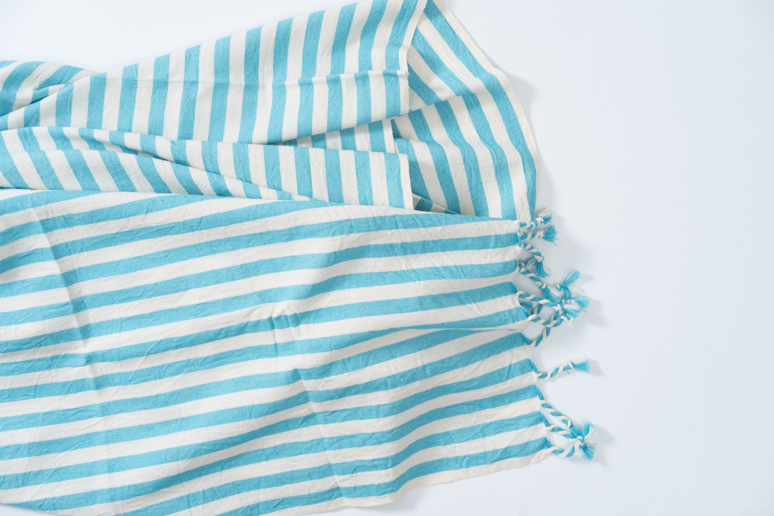 Girit Turquoise Cotton Linen Towel Eastern Woven
