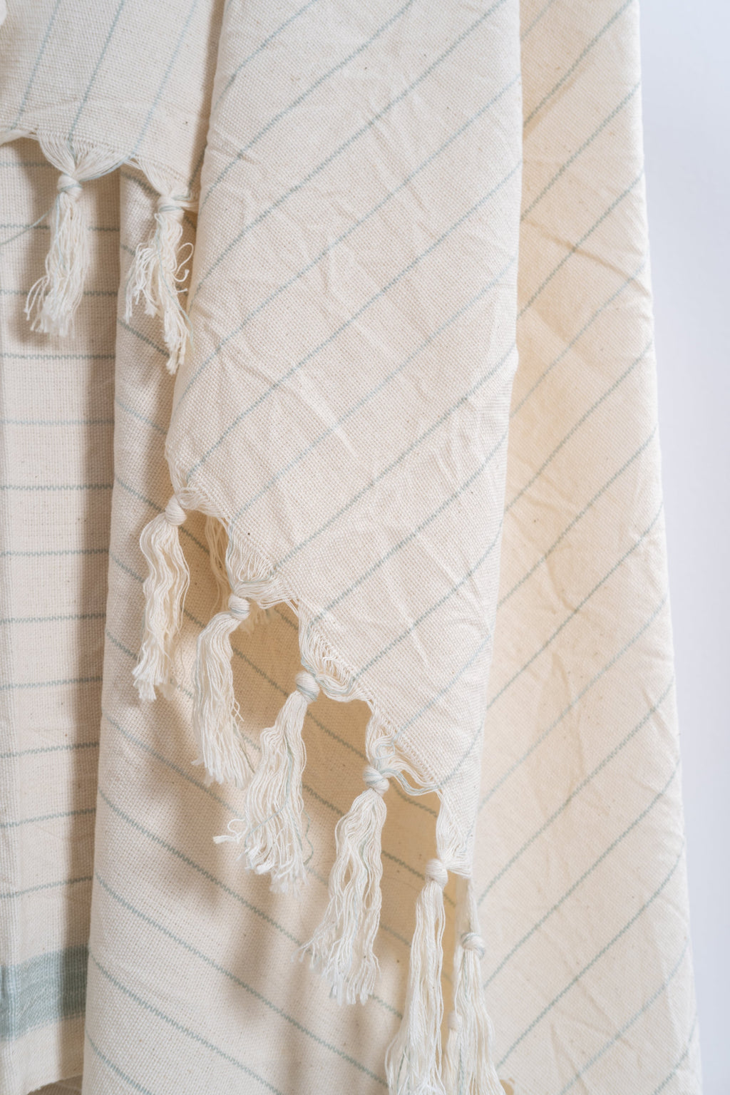Drama Blue Cotton Linen Towel Eastern Woven
