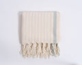 Drama Blue Cotton Linen Towel Eastern Woven