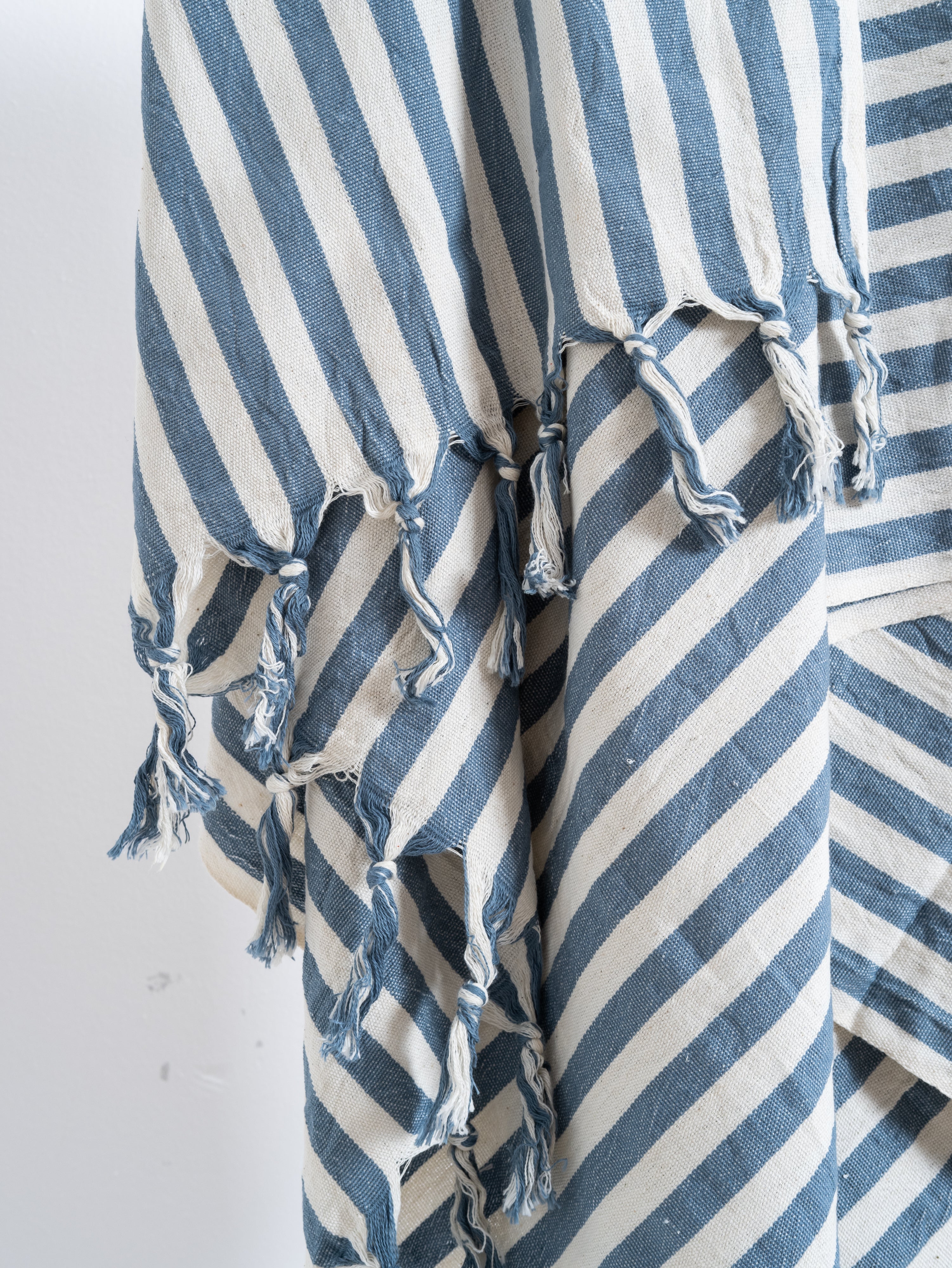 Girit Blue Cotton Linen Towel Eastern Woven