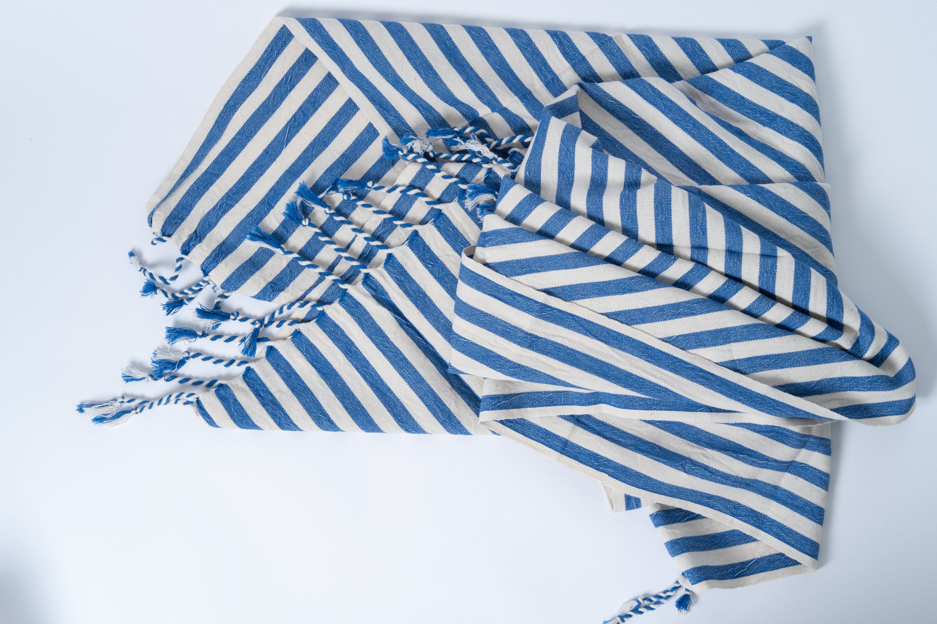 Girit Dark Blue Cotton Linen Towel Eastern Woven