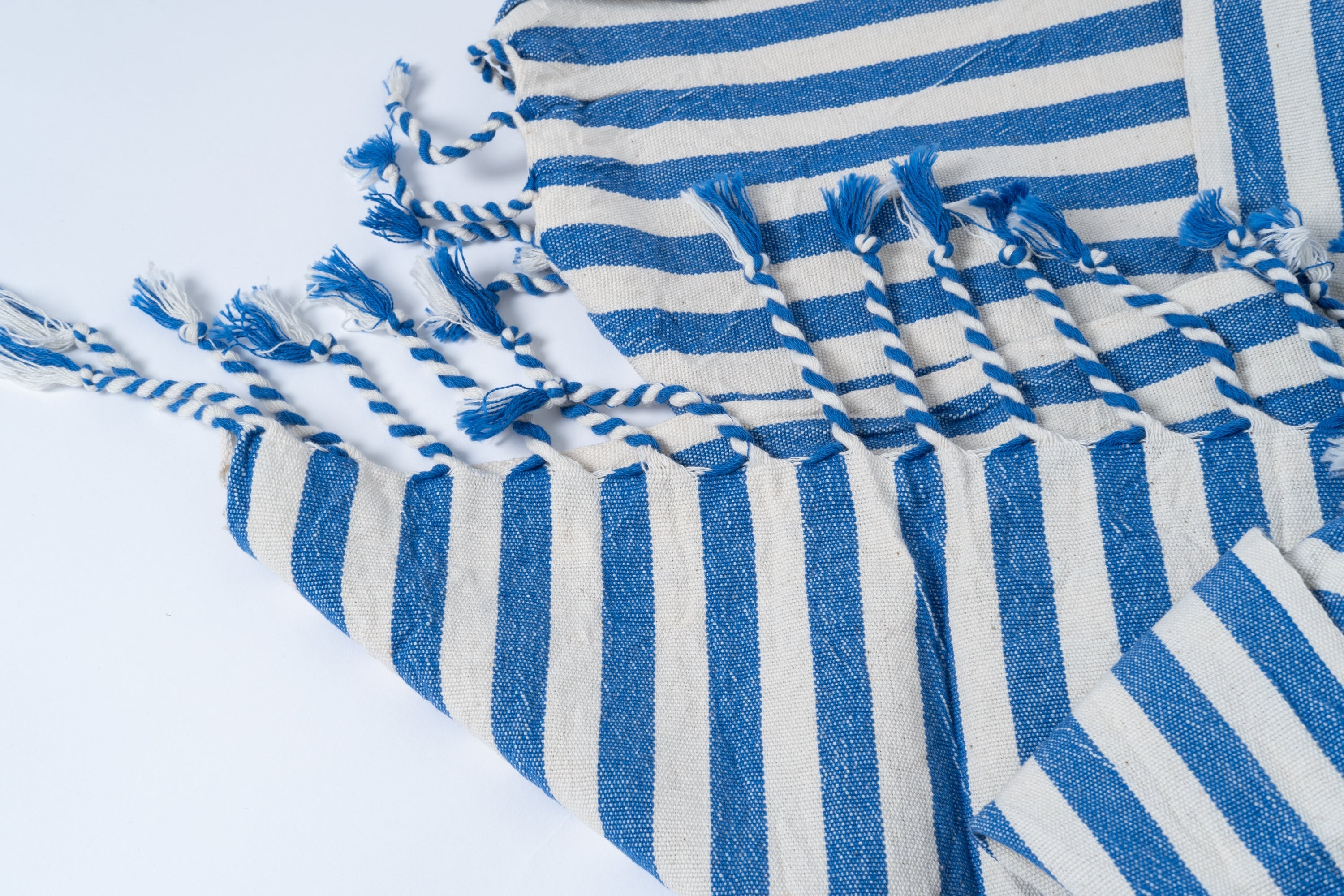 Girit Dark Blue Cotton Linen Towel Eastern Woven