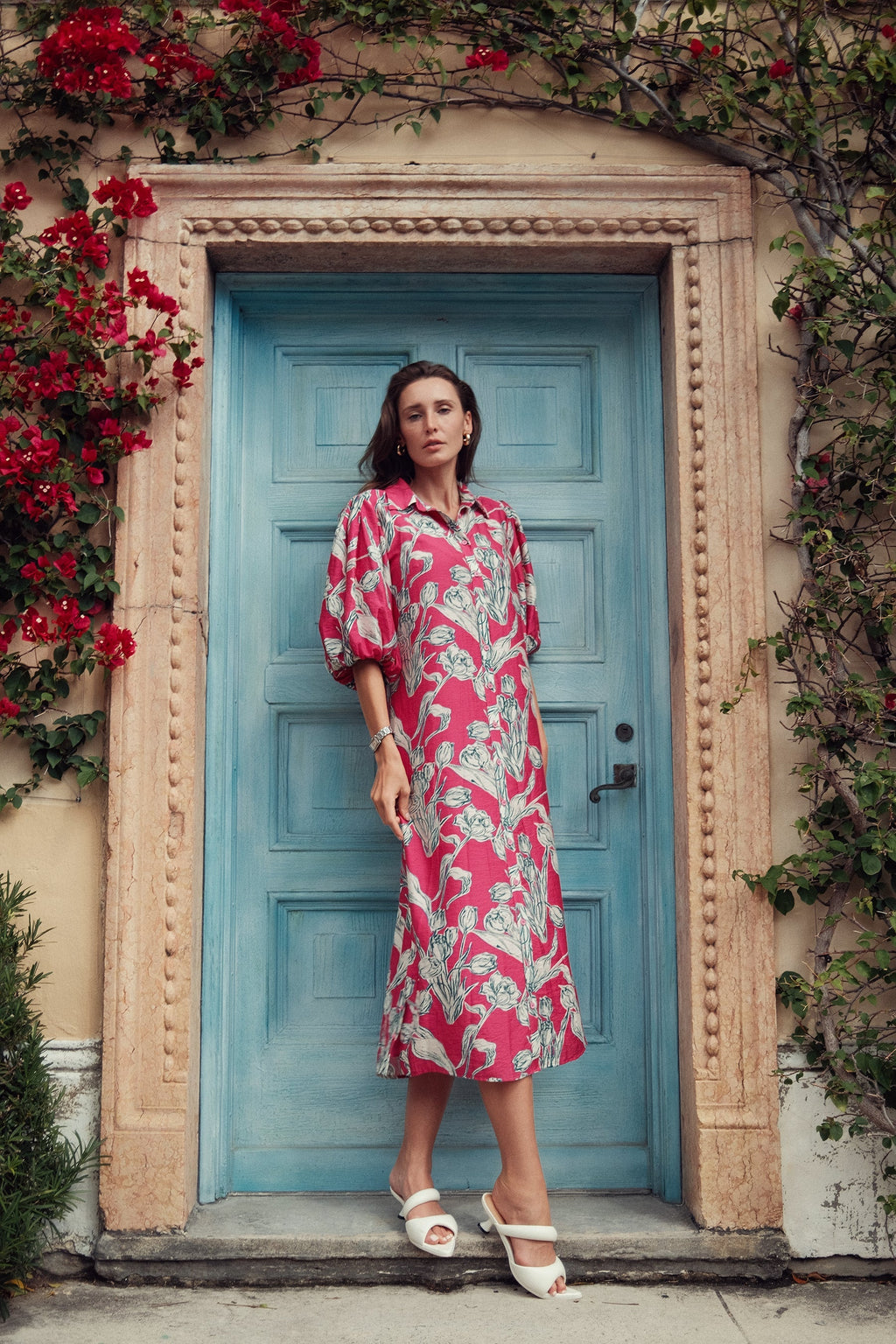FLORAL LINEN DRESS profile-nyc