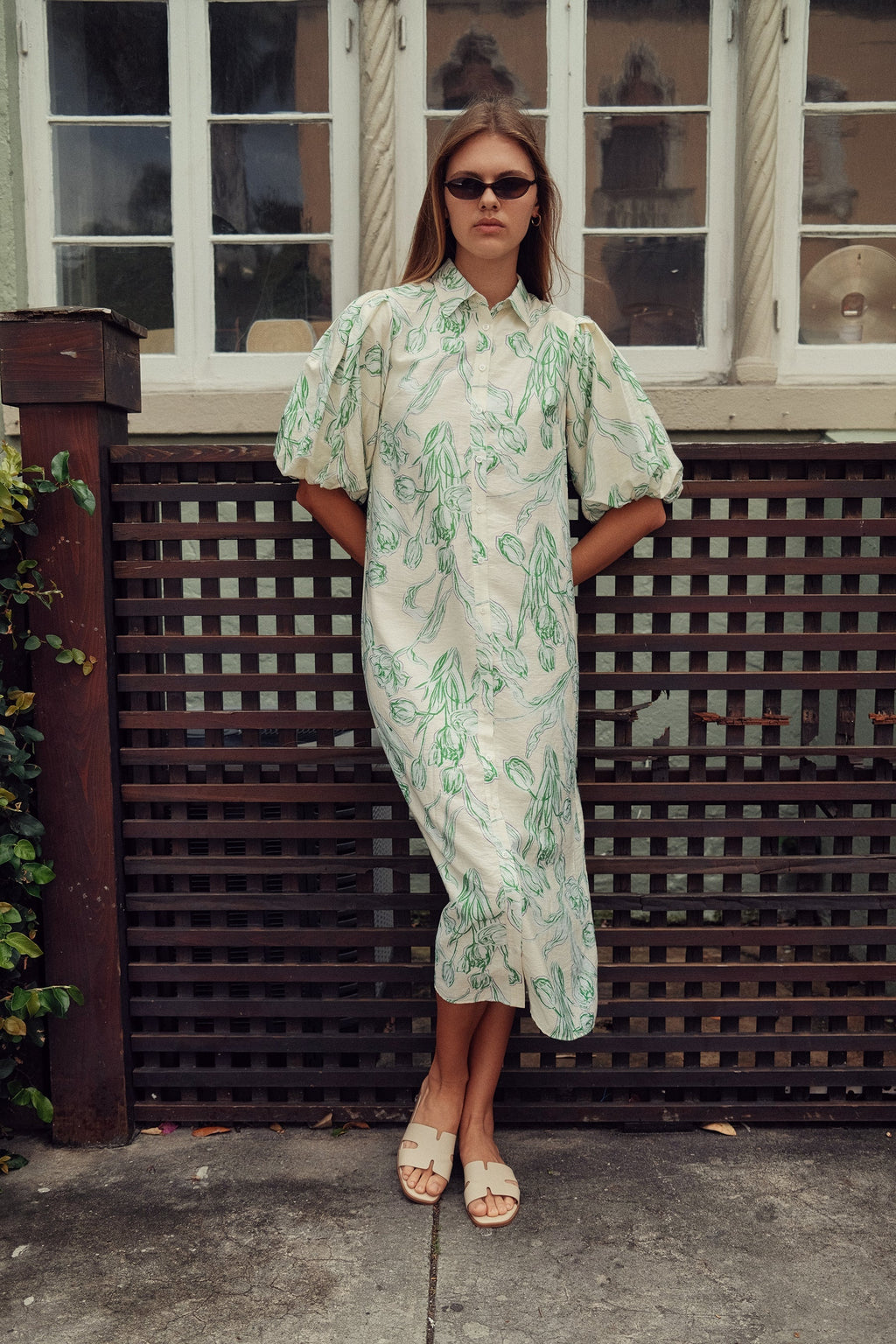 FLORAL LINEN DRESS profile-nyc