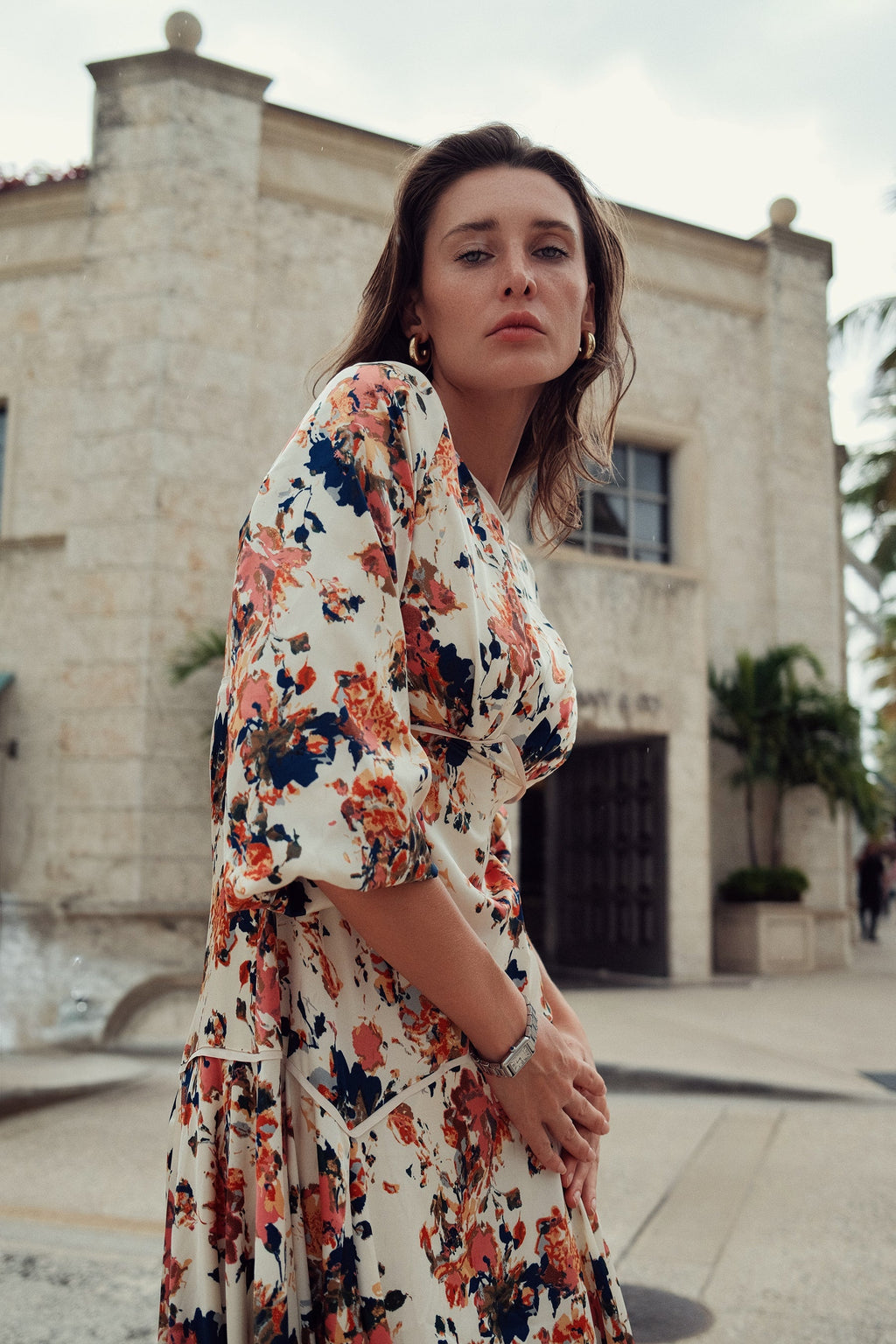 FLORAL PIPING DRESS profile-nyc