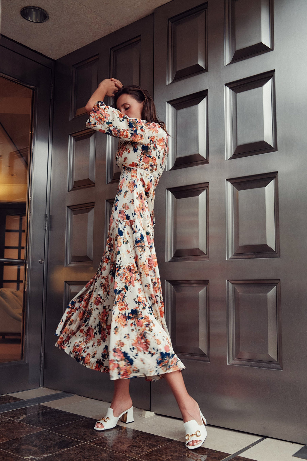 FLORAL PIPING DRESS profile-nyc