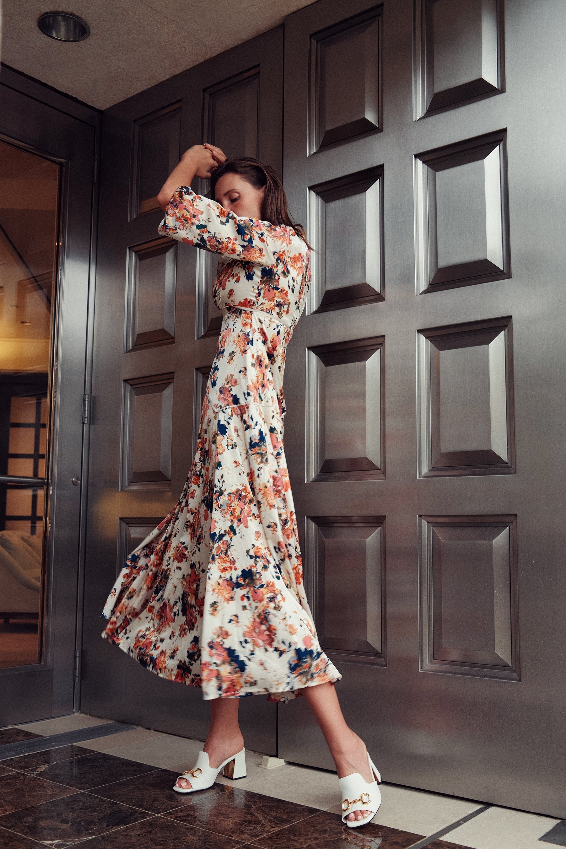 FLORAL PIPING DRESS profile-nyc