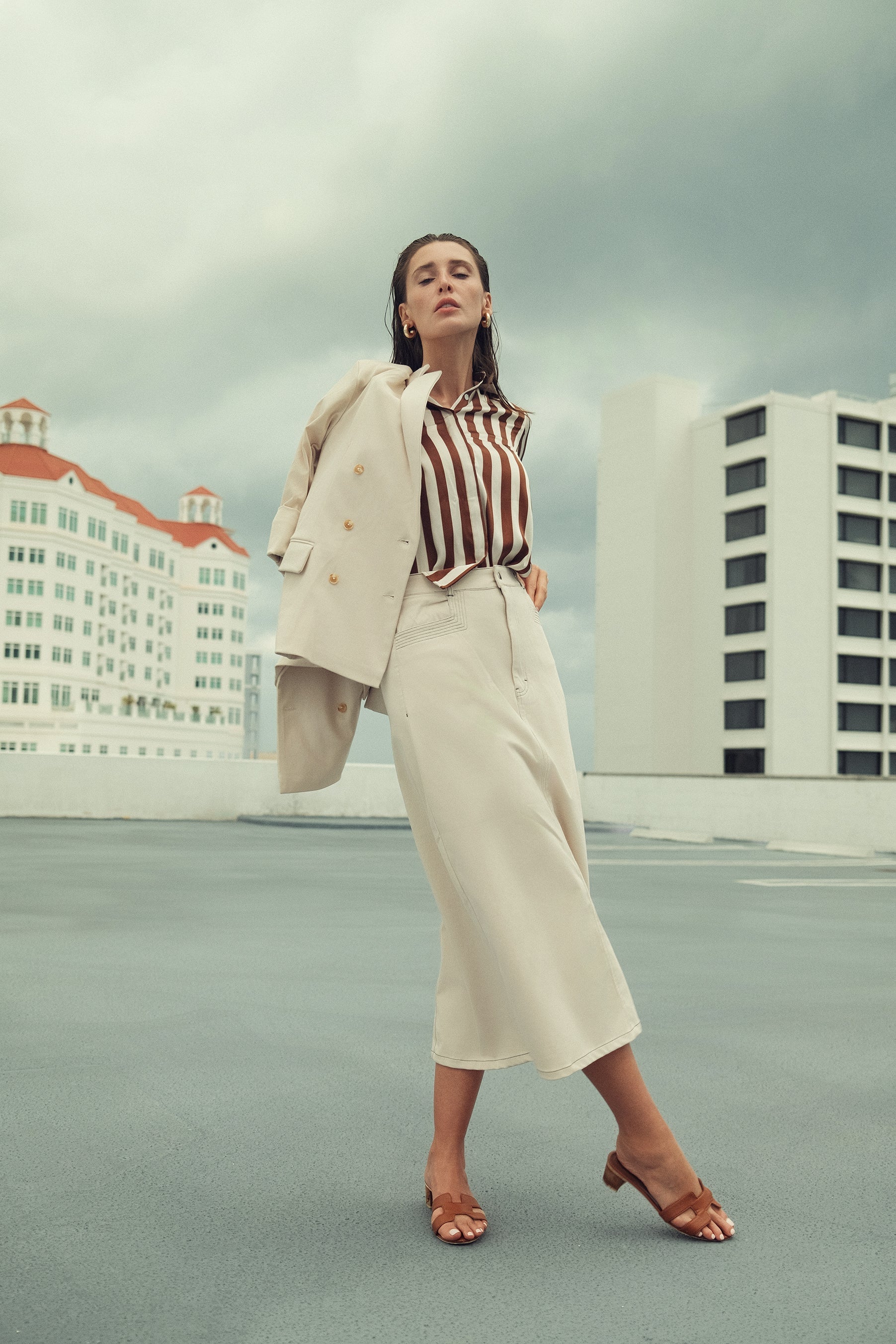 STRETCH COLORED DENIM  SKIRT profile-nyc