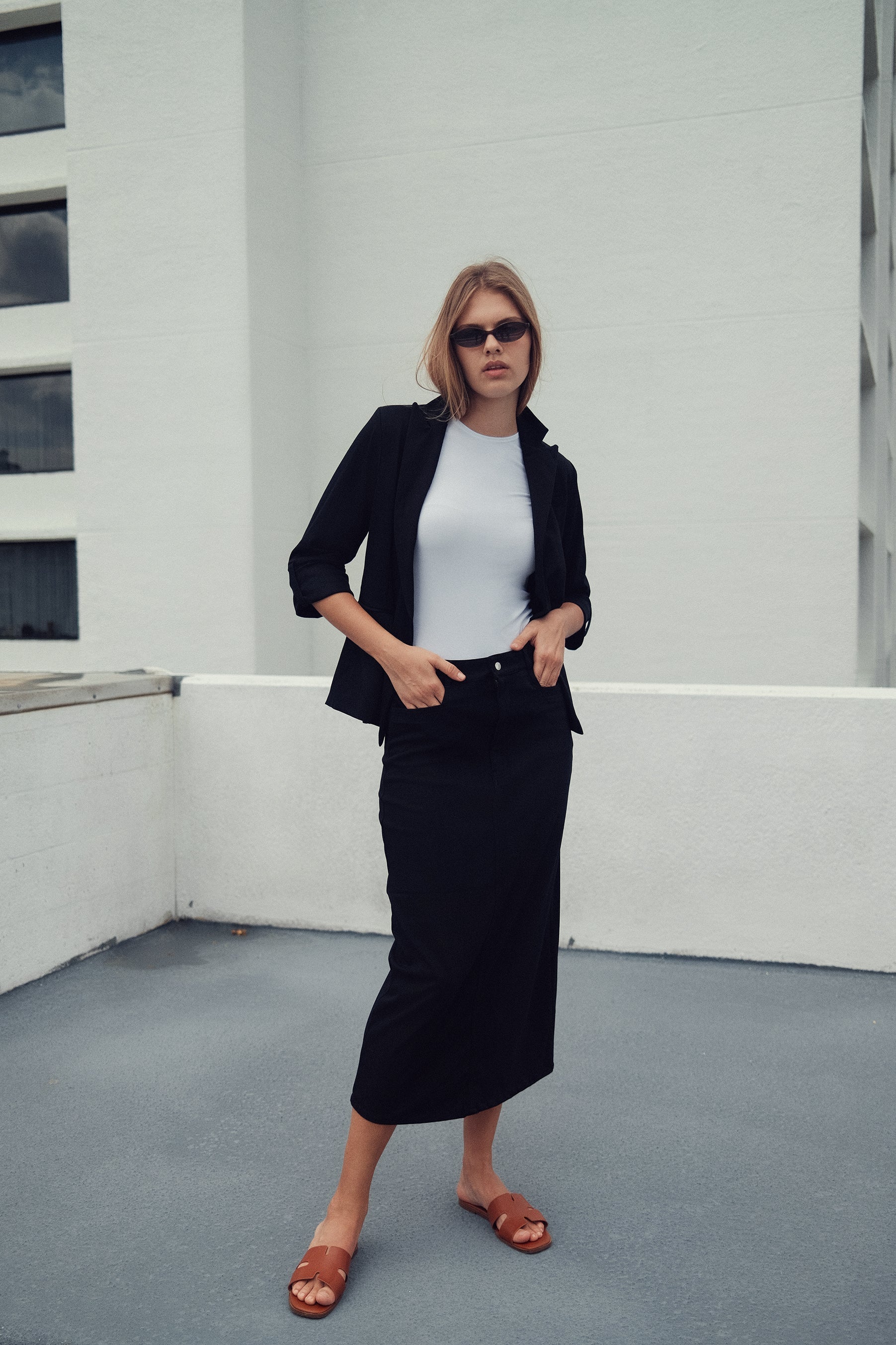 STRETCH COLORED DENIM  SKIRT profile-nyc