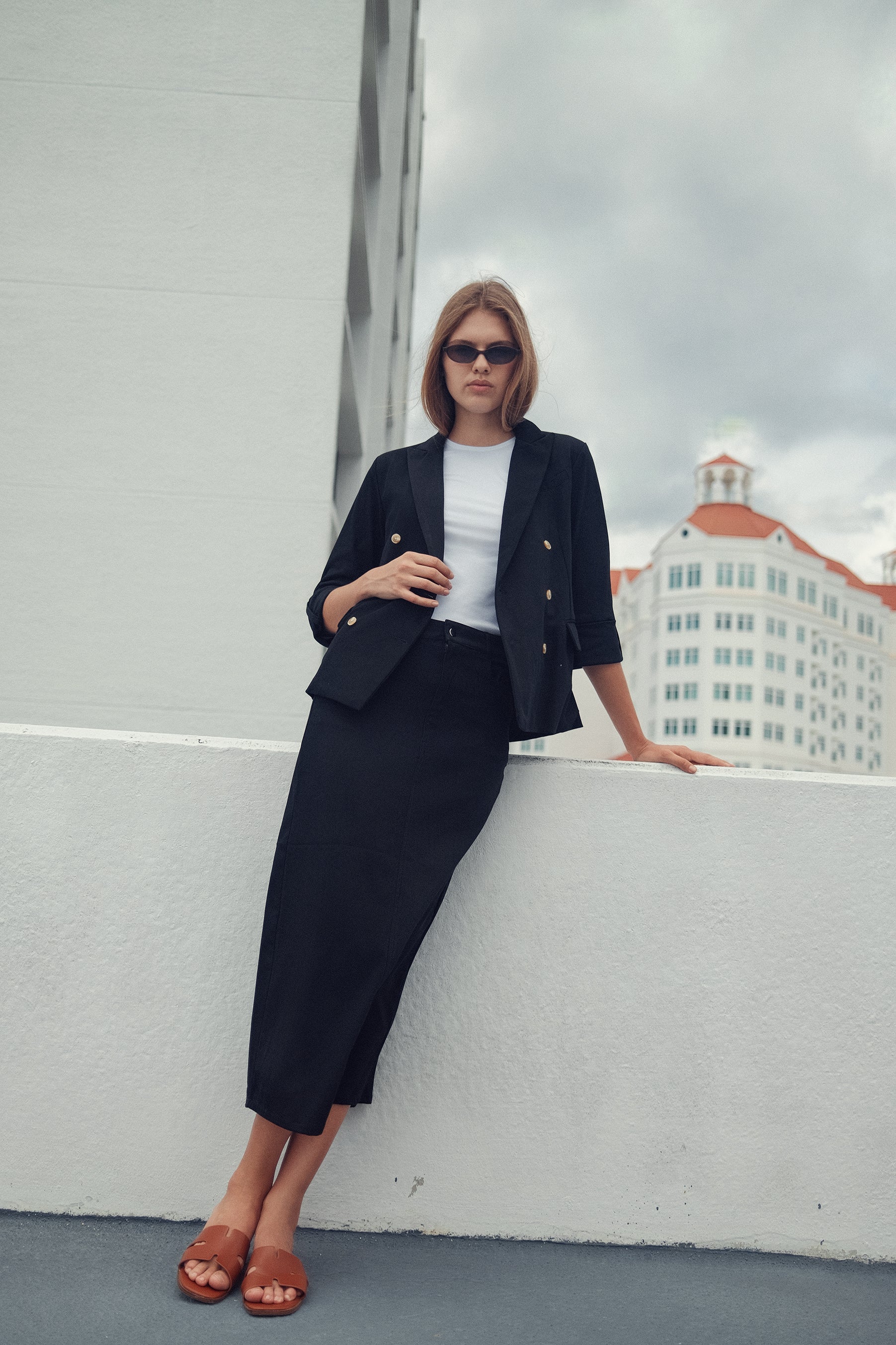 STRETCH COLORED DENIM  SKIRT profile-nyc