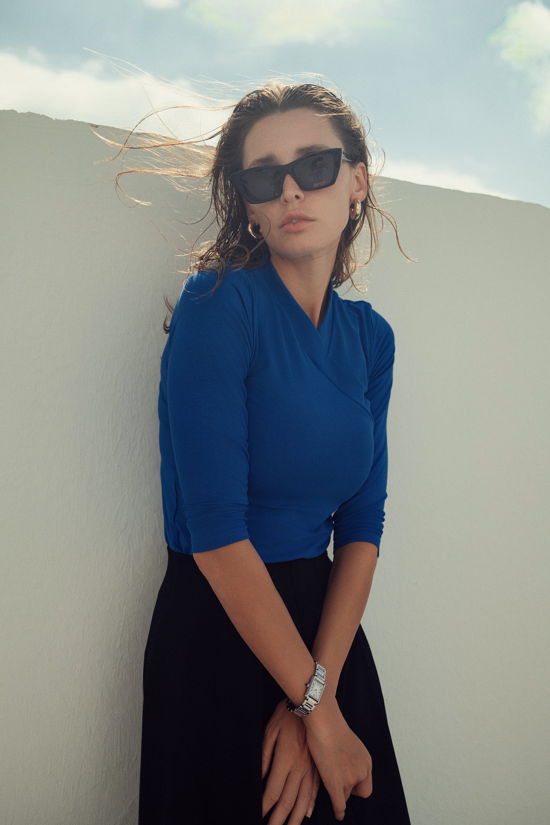 FAUX WRAP MODAL T SHIRT profile-nyc