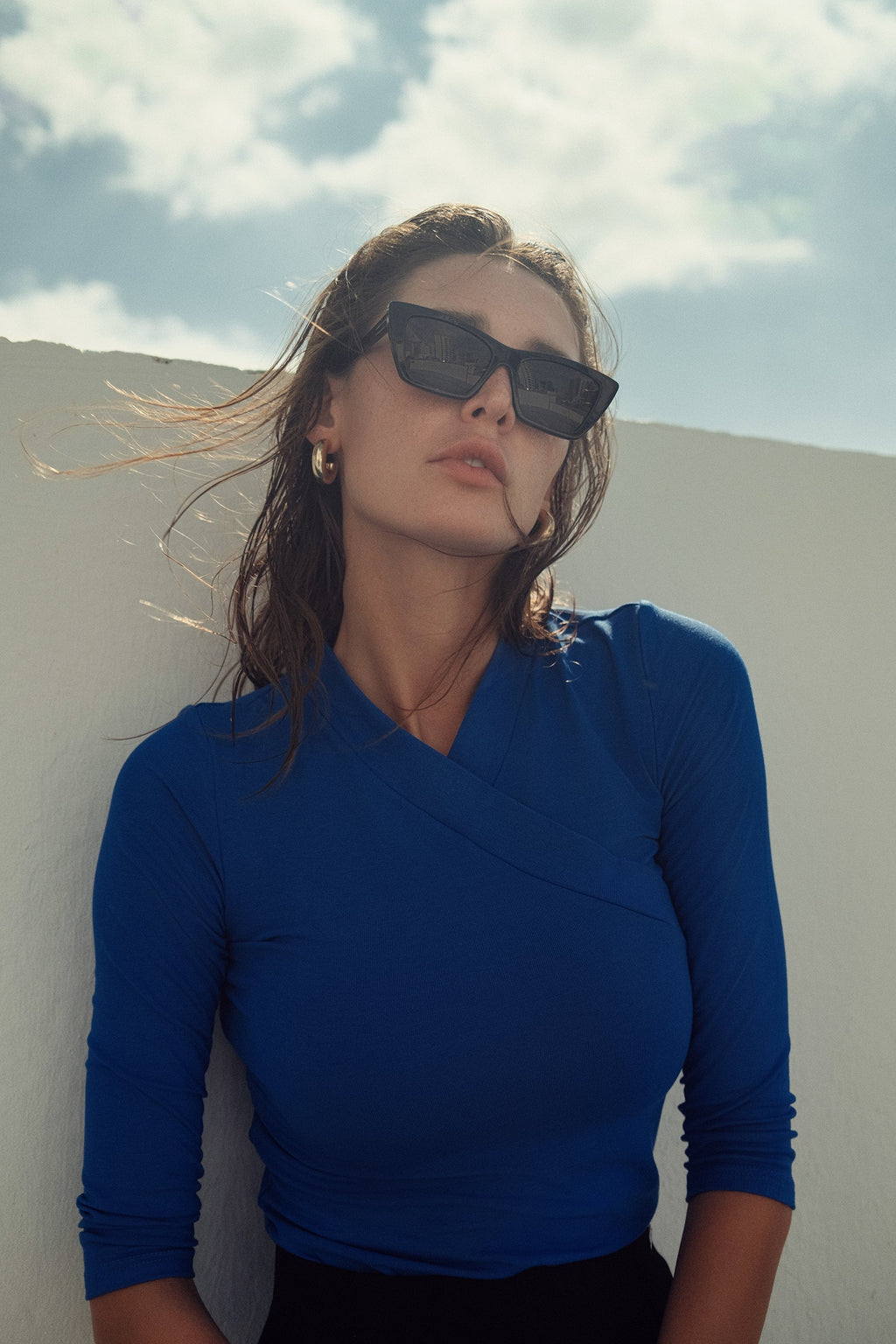 FAUX WRAP MODAL T SHIRT profile-nyc