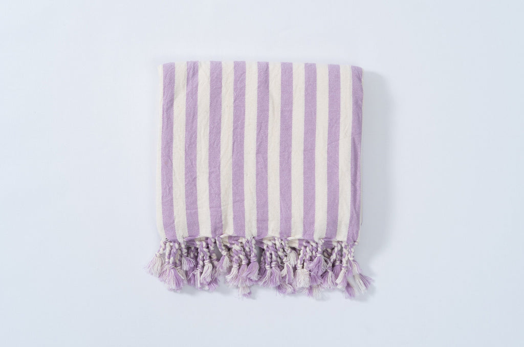 Girit Lilac Cotton Linen Towel Eastern Woven