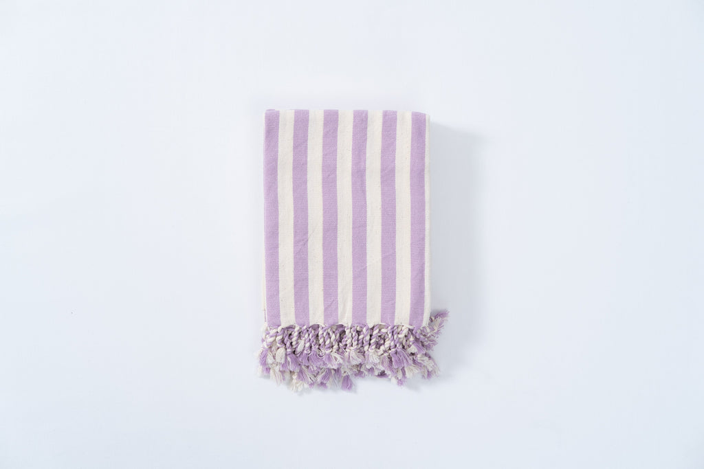 Girit Lilac Cotton Linen Towel Eastern Woven