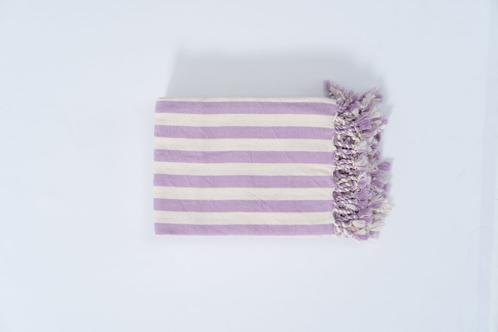 Girit Lilac Cotton Linen Towel Eastern Woven