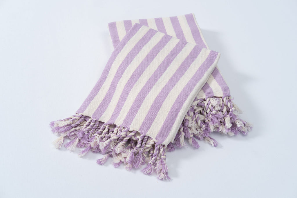 Girit Lilac Cotton Linen Towel Eastern Woven