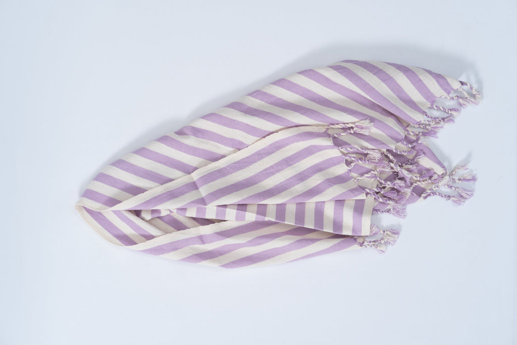 Girit Lilac Cotton Linen Towel Eastern Woven