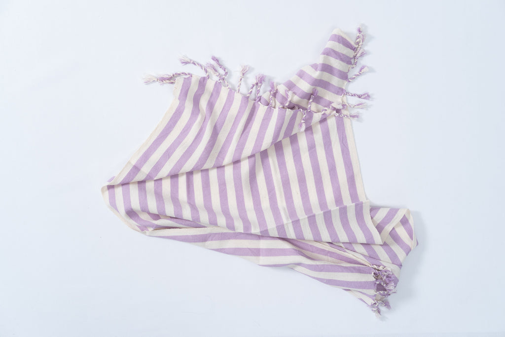 Girit Lilac Cotton Linen Towel Eastern Woven