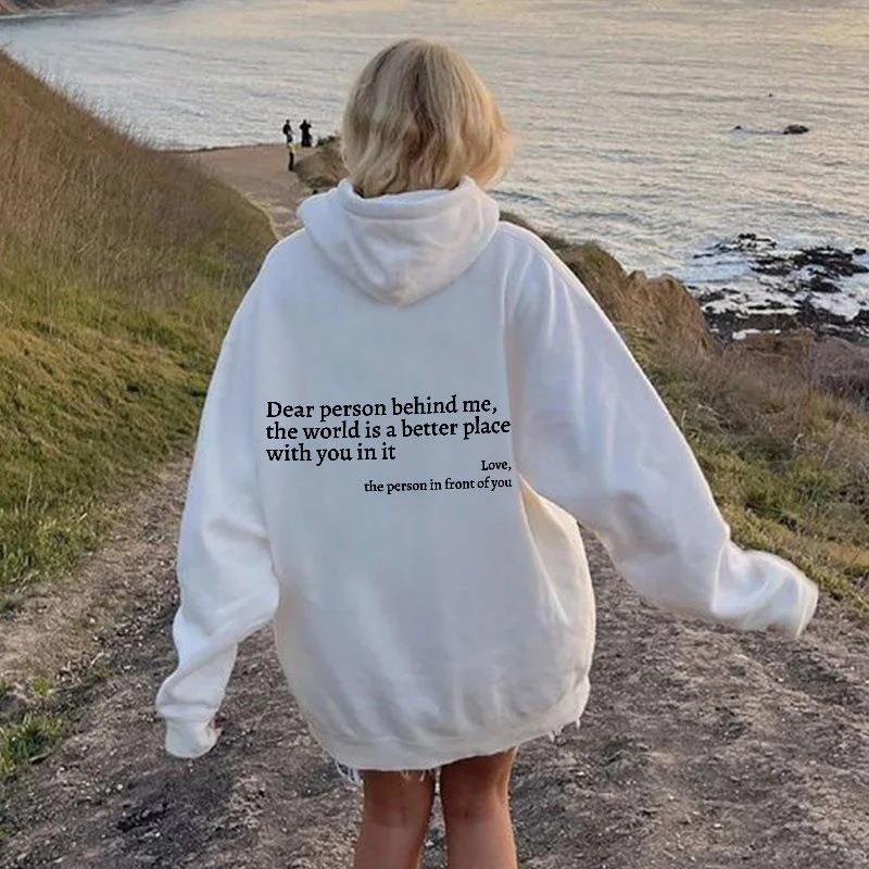 ''Dear Person Behind Me'' Plush Hoodie Gentleman.Clothing
