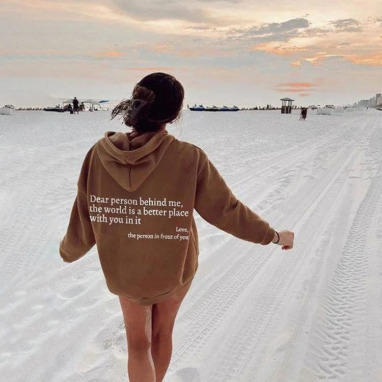 ''Dear Person Behind Me'' Plush Hoodie Gentleman.Clothing