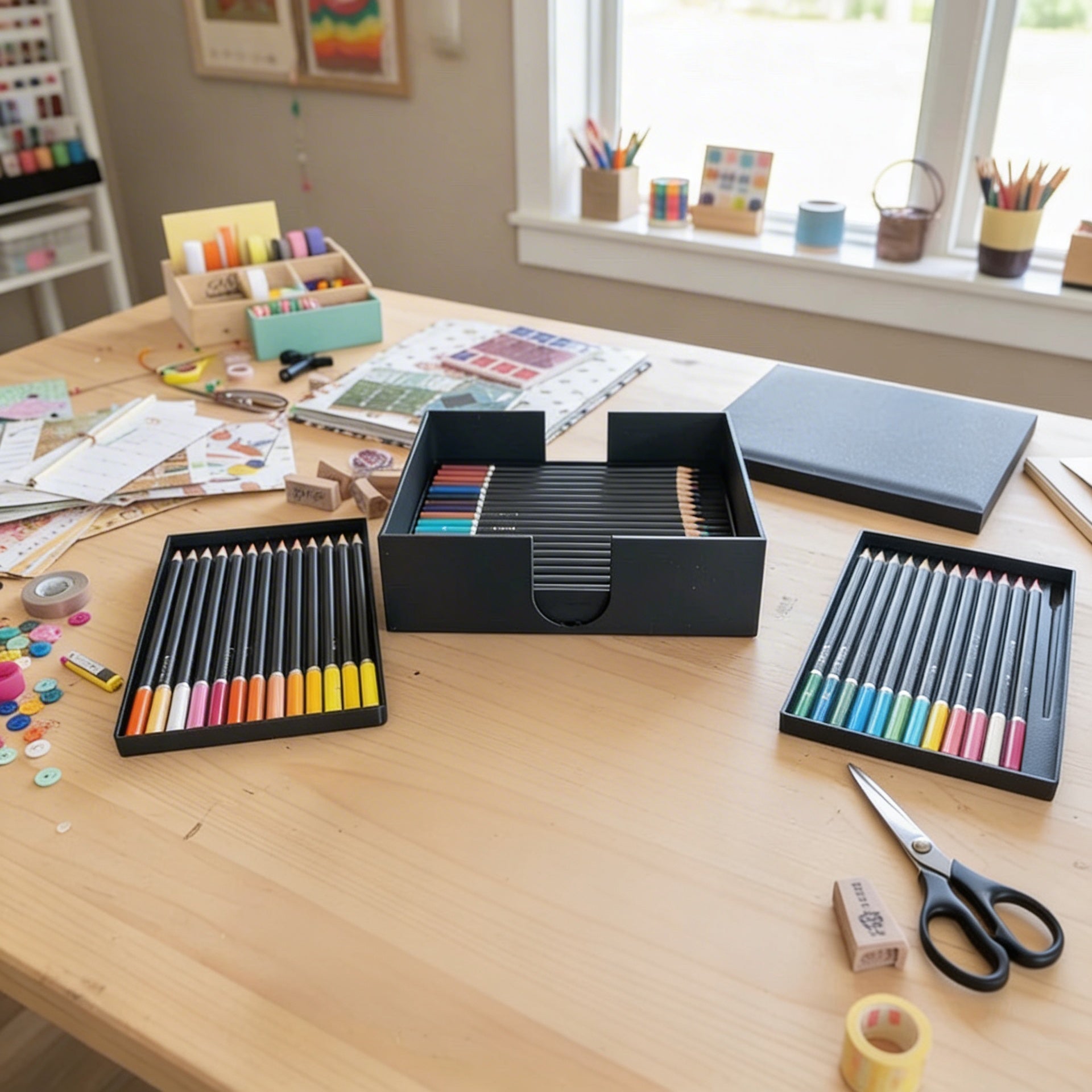 3-5-7 Tray Colored Pencil Storage Organizer – 3D Printed Caddy for Home & Classroom Y-Axis Printing LLC