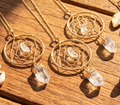 Dreamcatcher Crystal Pendant (Quartz Point)(Gold Plated) Amazing Crystals