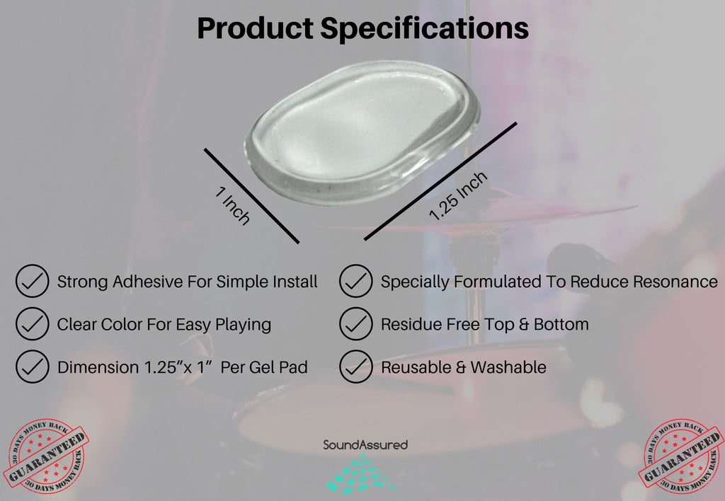 Drum Dampening Gel Pads | Reduce Overtones & Improve Tone SoundAssured