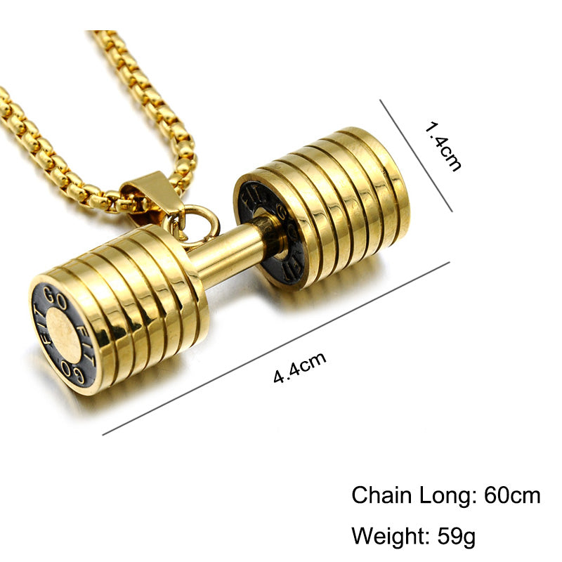 Dumbbell Pendant Necklace Gentleman.Clothing