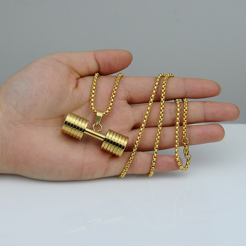 Dumbbell Pendant Necklace Gentleman.Clothing