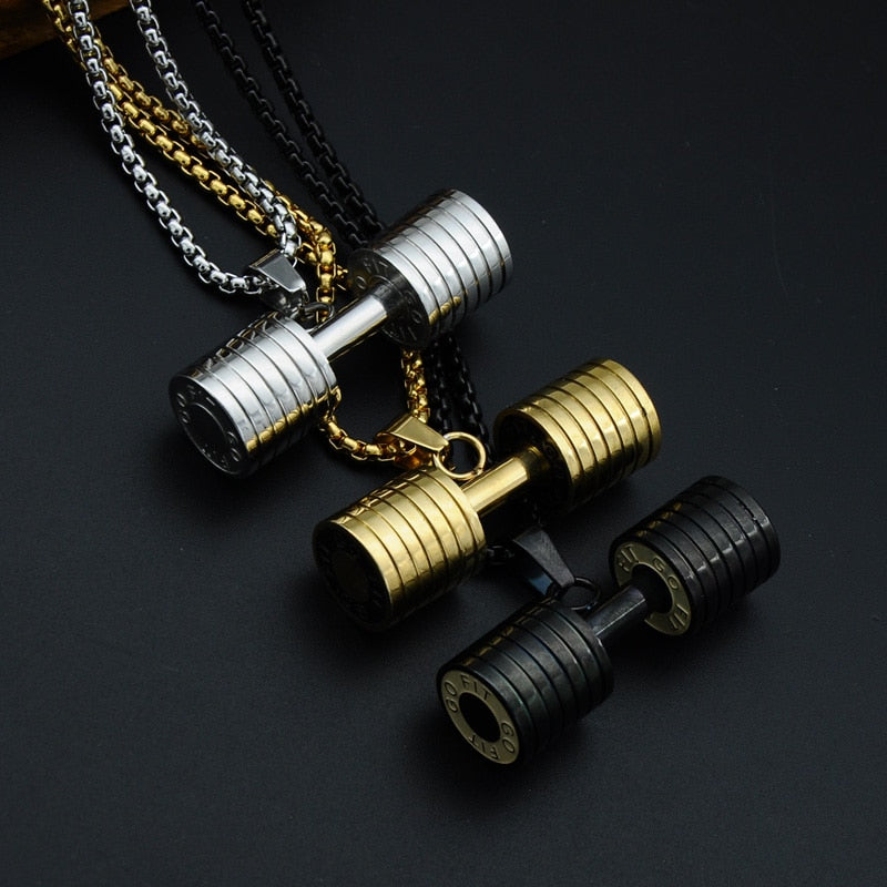 Dumbbell Pendant Necklace Gentleman.Clothing