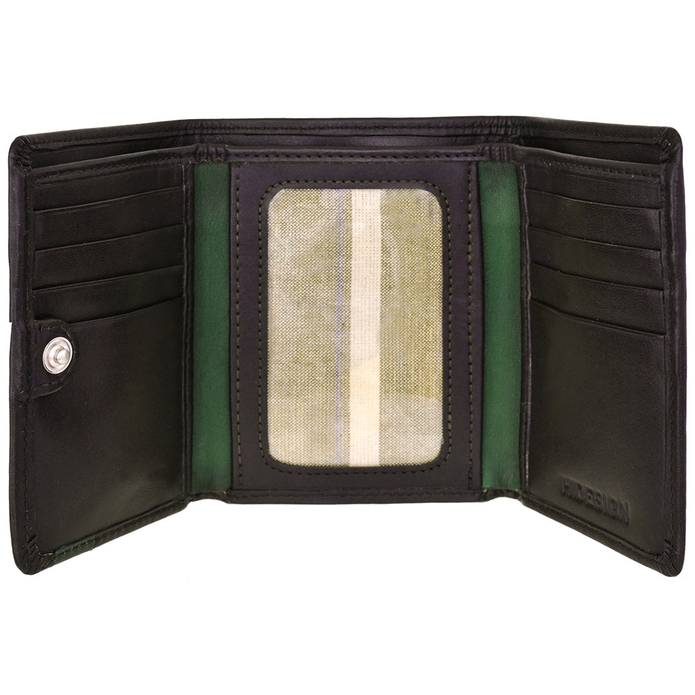 Dylan Compact Trifold Leather Wallet With ID Window Gentleman.Clothing