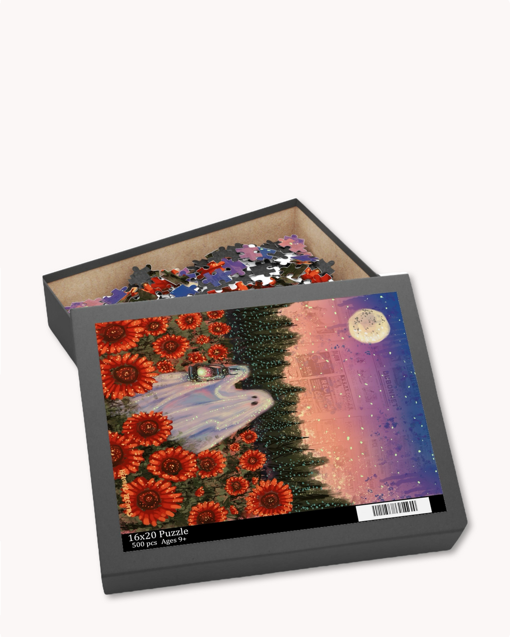 Twilight Sunflower Ghost Puzzle ( 120 - 500 Piece ) Heather Freitas