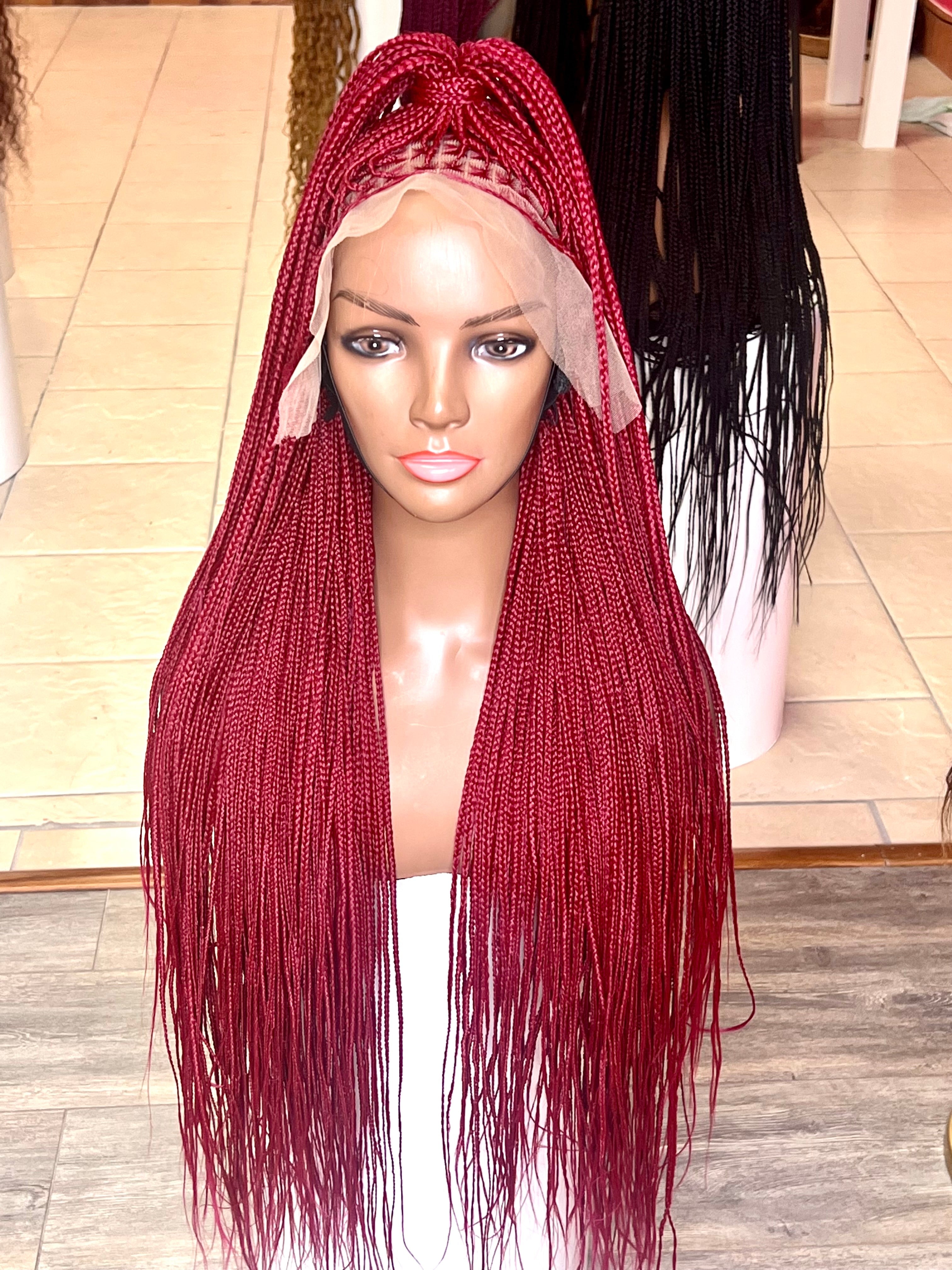 Burgundy Knotless box braided wig HOL stores