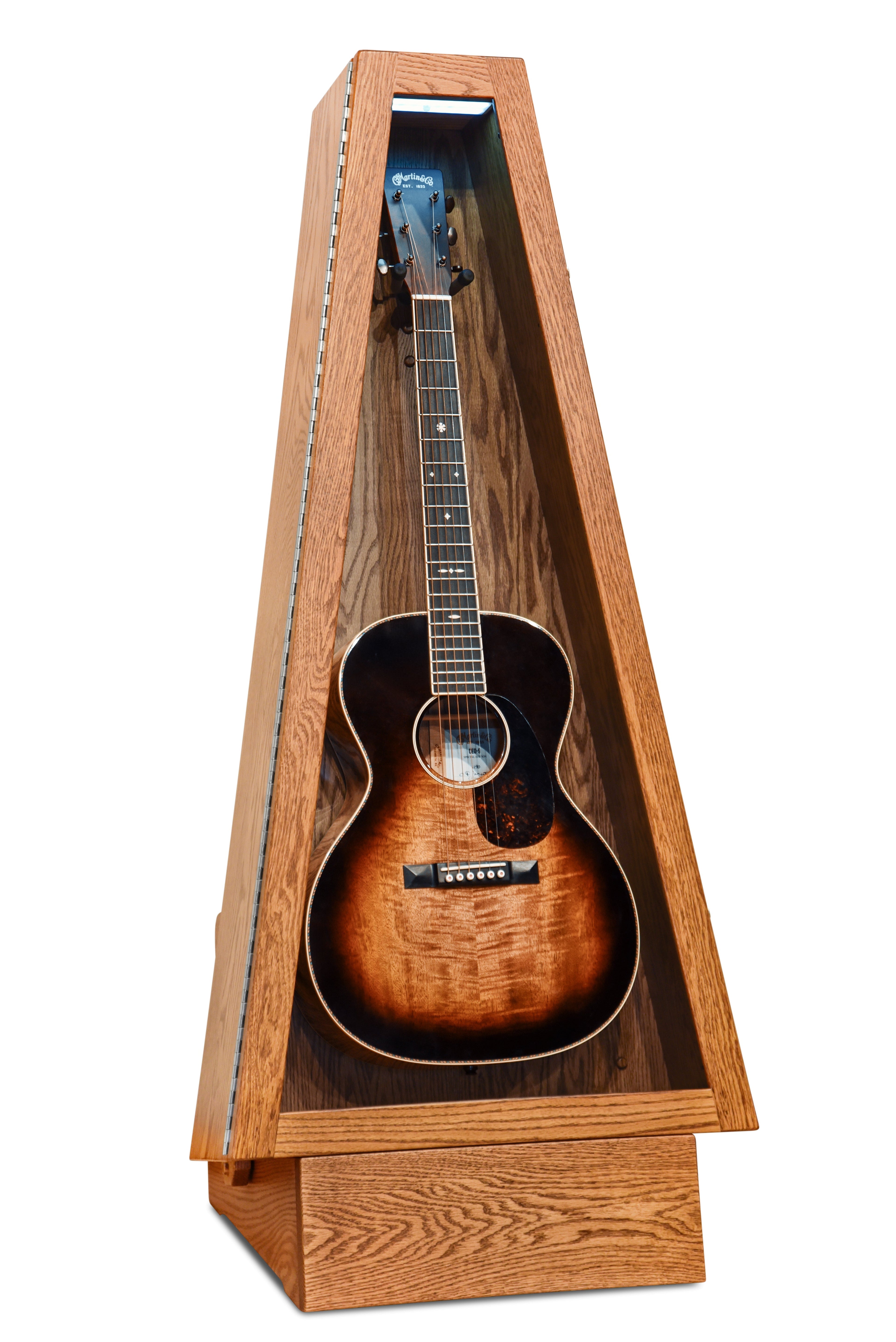 ClimaStand Triangle Humidor with Base - Red Oak with Golden Oak Stain Acoustic Remedy Cases