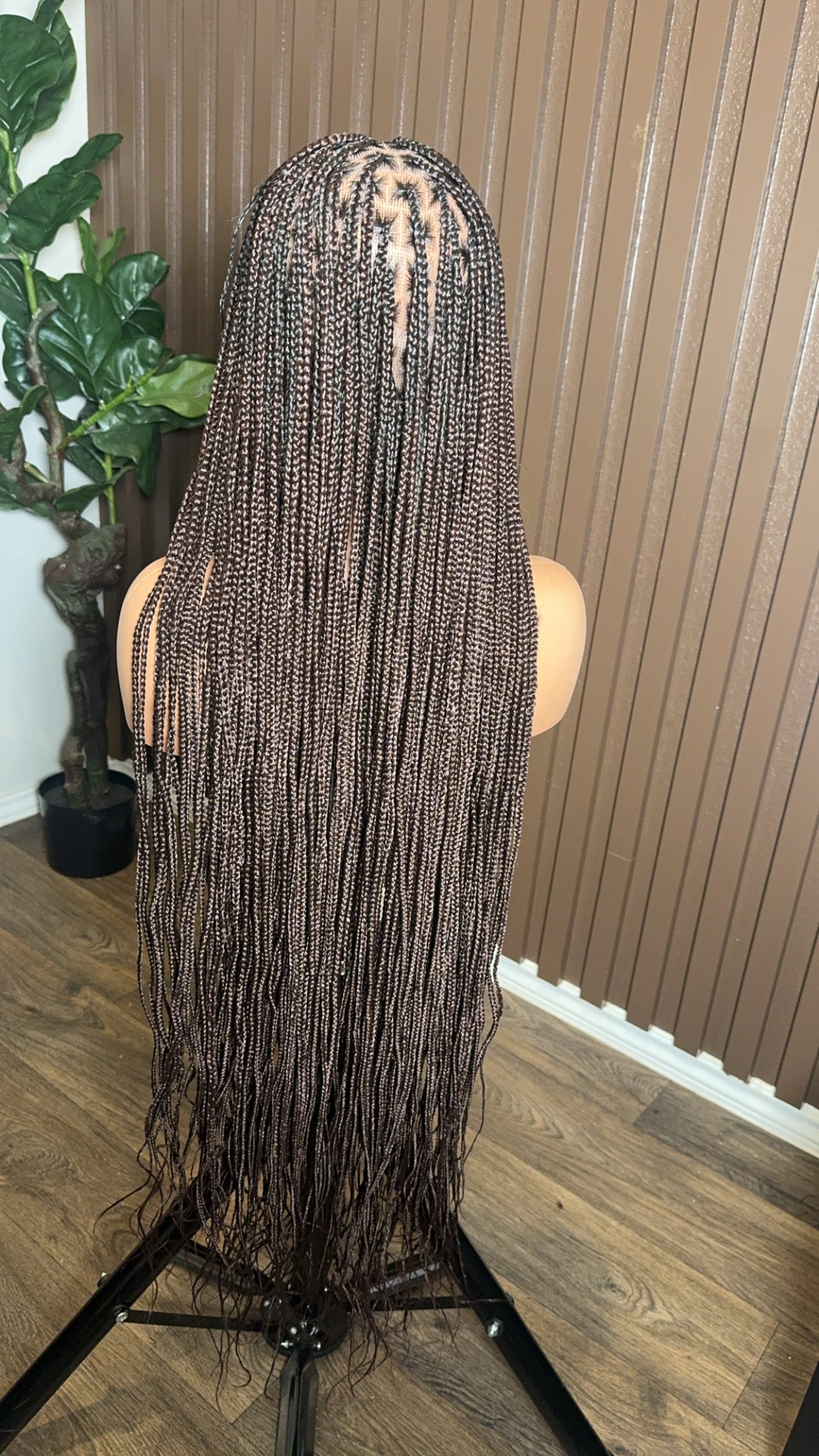 Brown knotless braids medium knots HOL stores
