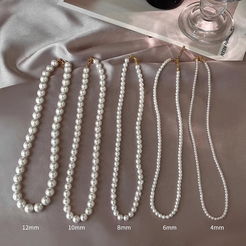 French lazy pearl necklace female niche high-end temperament versatile clavicle chain 2024 new sweater necklace