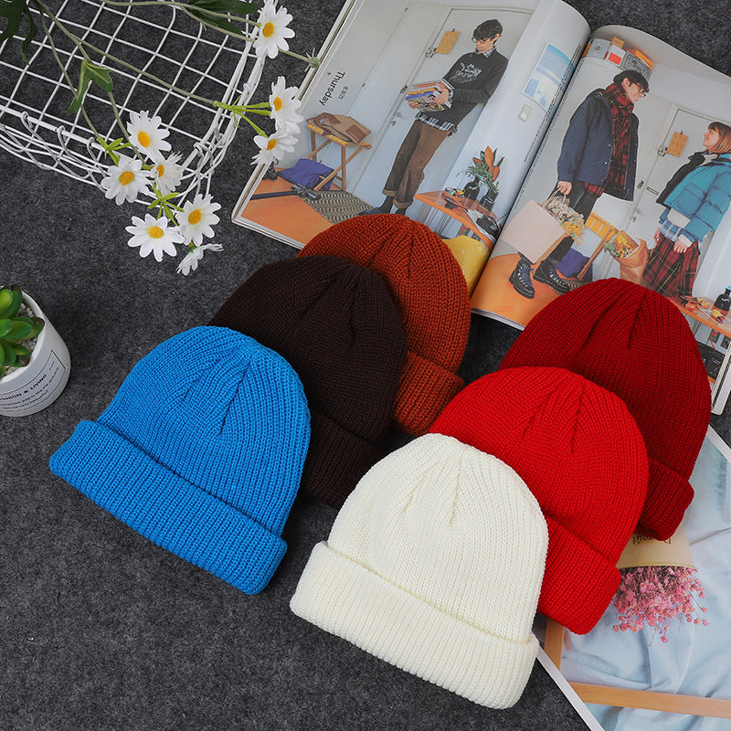 Winter knitted hats, melon-shaped hats, warm woolen hats for men and women