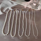 French lazy pearl necklace female niche high-end temperament versatile clavicle chain 2024 new sweater necklace