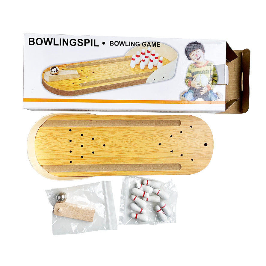 Wooden children's board game parent-child interactive ball leisure mini version desktop bowling puzzle Decompression toys