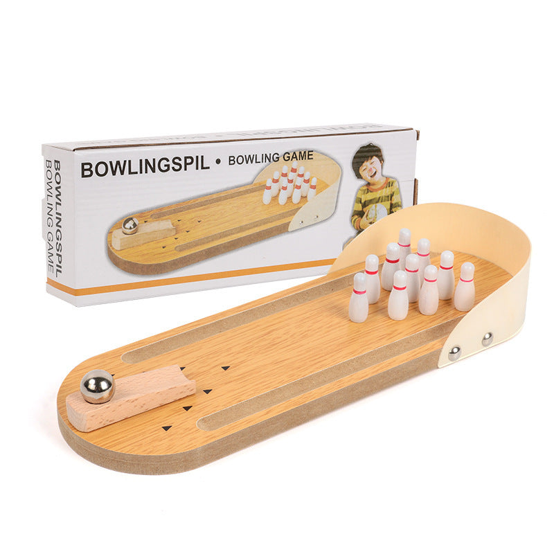 Wooden children's board game parent-child interactive ball leisure mini version desktop bowling puzzle Decompression toys