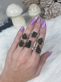 Moldavite in Sterling Silver Adjustable Ring | Genuine Tektite from Czech Republic Curious Muse Crystals